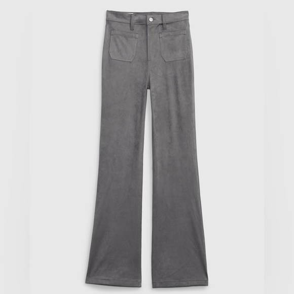 GAP|Gray Vegan Suede 70’s flare high rise jeans•••Trendy & Cute🫶🏻NWOT - Picture 5 of 16
